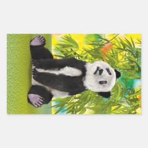 Schattigee Panda Beer Kawaii Dierenvriend Perfect  Rechthoekige Sticker