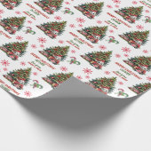 Schattigee Panda Beer Kerstboom Kinder Cadeaupapier (Hoek)