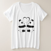 Schattigee Panda Beer Koppel esthetische T-Shirt (Design voorkant)
