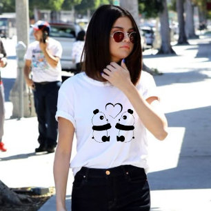 Schattigee Panda Beer Koppel esthetische T-Shirt