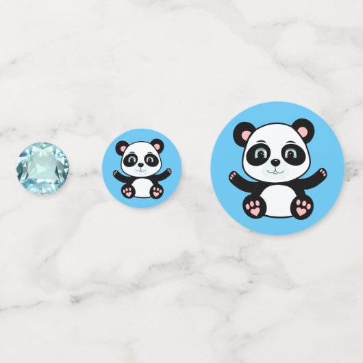 Schattigee panda beer op Columbia blauw Confetti (Voorkanten)