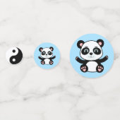 Schattigee panda beer op Columbia blauw Confetti (Achterkanten)