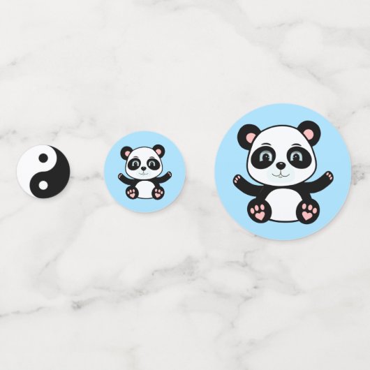 Schattigee panda beer op Columbia blauw Confetti (Achterkanten)