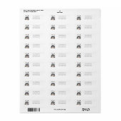 Schattigee panda beer Pasen waterverf Bloemen Etiket (Full Sheet)