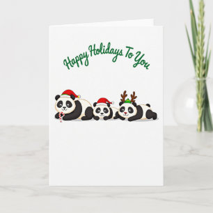 Schattigee Panda Beer Prettige feestdagen Kaart