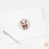 Schattigee Panda Beer Rode Hart Valentijn Ronde Sticker (Envelop)