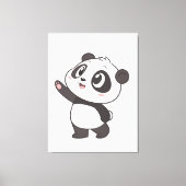 Schattigee Panda Beer Waving – Canvas Print (Voorkant)