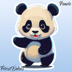 Schattigee Panda Beer welp dierlijke Cartoon Graph Sticker
