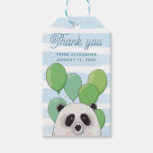 Schattigee panda. Blauw groen beer dierlijke kinde Cadeaulabel (Voorkant)