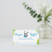 Schattigee Panda Boy Baby shower Luier Raffle Kaar Informatiekaartje (Staand voorkant)