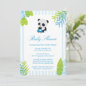Schattigee Panda Boy Baby shower Uitnodiging (Staand voorkant)