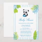 Schattigee Panda Boy Baby shower Uitnodiging (Voorkant / Achterkant)