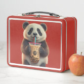 Schattigee Panda Bubble Tea Geïsoleerde Lunchbox v (In situ)