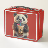 Schattigee Panda Bubble Tea Geïsoleerde Lunchbox v (Achterkant)