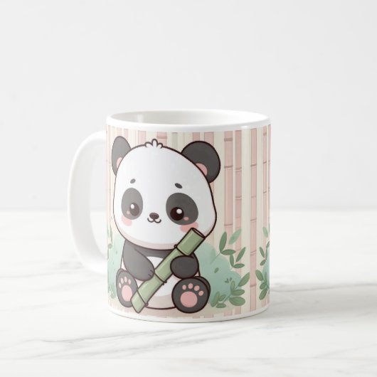 Schattigee Panda Cartoon Mok Ontwerp (Voorkant links)