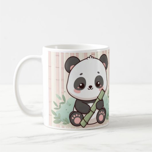 Schattigee Panda Cartoon Mok Ontwerp (Links)