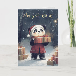 Schattigee Panda Christmas Kaart