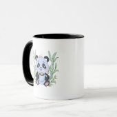 Schattigee Panda Coffee Mok – Schattige bamboe kun (Voorkant links)