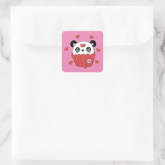 Schattigee Panda Cupcake Sticker (Tas)