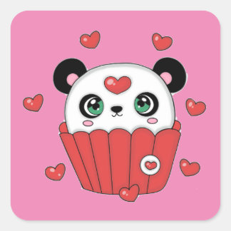 Schattigee Panda Cupcake Sticker