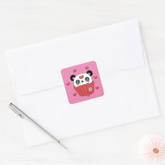 Schattigee Panda Cupcake Sticker (Envelop)
