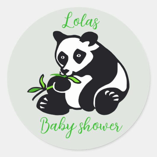 Schattigee PANDA - Dier - baby shower - Personalis Ronde Sticker (Voorkant)