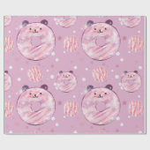 Schattigee panda donuts – pastelesthetiek cadeaupapier (Vlak)