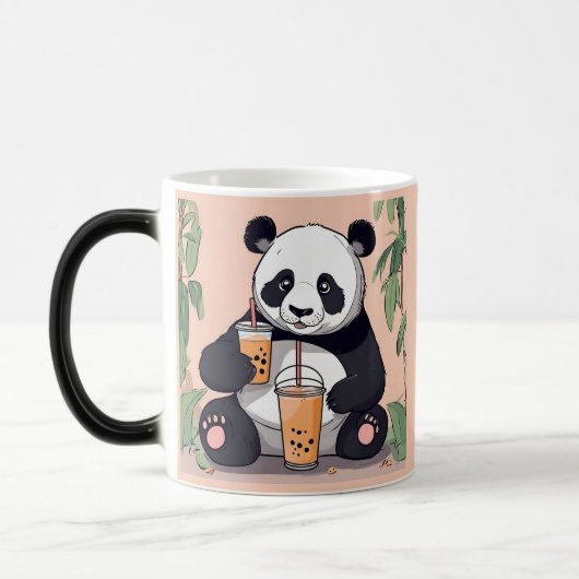 Schattigee Panda drink bubbelthee, boba tea Magische Mok (Links)