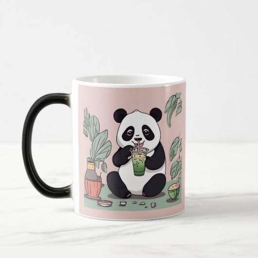 Schattigee Panda drink bubbelthee, boba tea Magische Mok (Links)