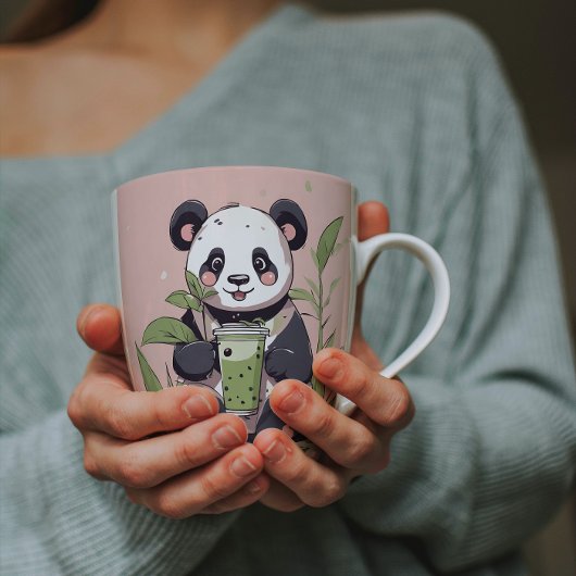 Schattigee Panda drink bubbelthee, boba tea Magische Mok
