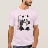 Schattigee Panda drink bubbelthee, boba tea T-shirt (Voorkant)