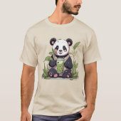 Schattigee Panda drink bubbelthee, boba tea T-shirt (Voorkant)