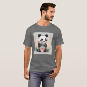 Schattigee Panda drink bubbelthee, boba tea T-shirt (Voorkant volledig)