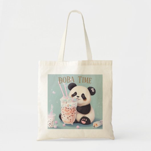 Schattigee Panda drink bubbelthee, boba tea Tote Bag (Voorkant)