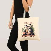 Schattigee Panda drink bubbelthee, boba tea Tote Bag (Voorkant (product))