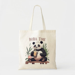 Schattigee Panda drink bubbelthee, boba tea Tote Bag