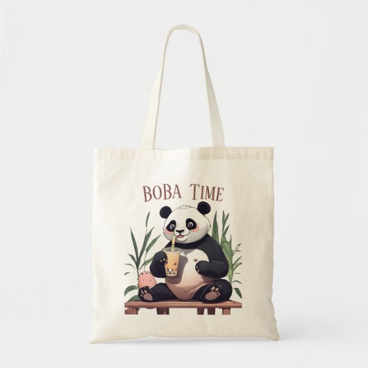 Schattigee Panda drink bubbelthee, boba tea Tote Bag (Voorkant)
