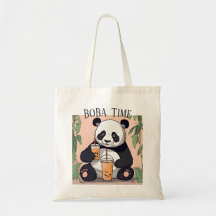 Schattigee Panda drink bubbelthee, boba tea Tote Bag