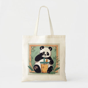 Schattigee Panda drink bubbelthee, boba tea Tote Bag