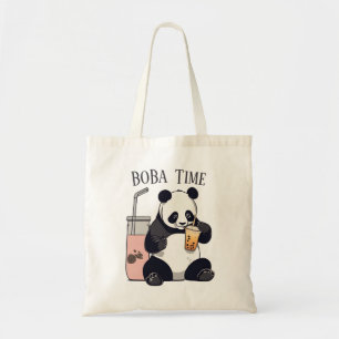 Schattigee Panda drink bubbelthee, boba tea Tote Bag