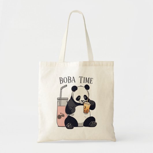 Schattigee Panda drink bubbelthee, boba tea Tote Bag (Voorkant)