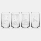 Schattigee Panda Drinkware Set Blikvorm Glas (Achterkant)