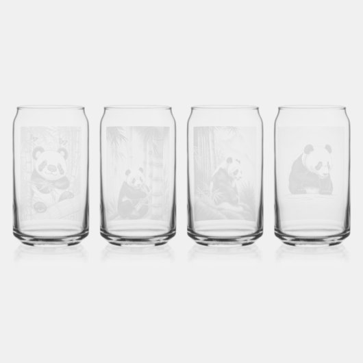 Schattigee Panda Drinkware Set Blikvorm Glas (Achterkant)