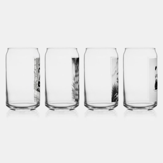 Schattigee Panda Drinkware Set Blikvorm Glas (Rechts)