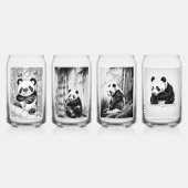 Schattigee Panda Drinkware Set Blikvorm Glas (Voorkant)