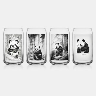 Schattigee Panda Drinkware Set Blikvorm Glas