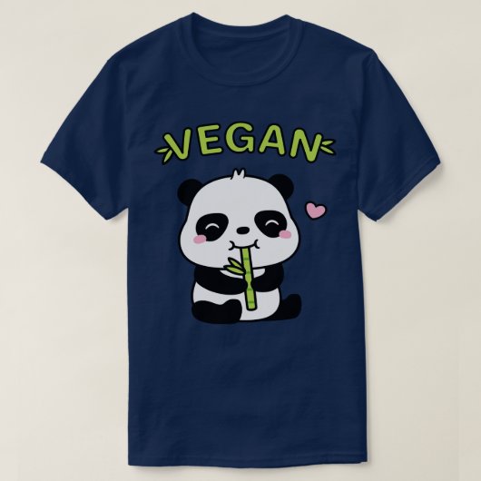 Schattigee Panda Eating Bamboe Shoot Vegan T-shirt (Design voorkant)