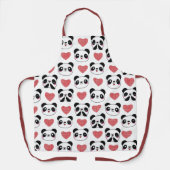 Schattigee Panda Emoji Zwart Wit Beer Harten Patro Schort (Voorkant)