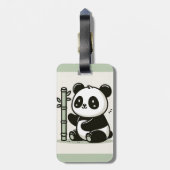 Schattigee panda en bamboe kunst bagagelabel (Achterkant verticaal)