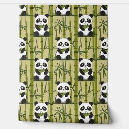 Schattigee Panda en Bamboe Wanddecoratie Behang